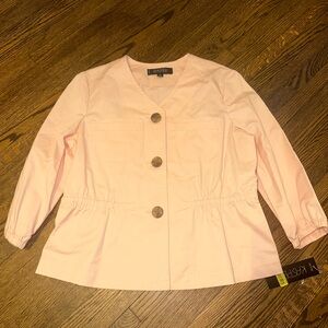 Kasper pink button up cinch jacket